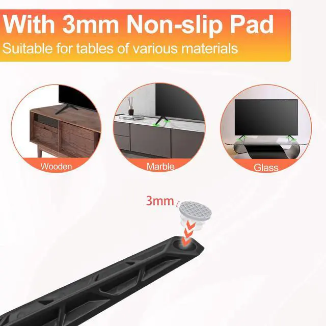Alt view image 3 of 7 - Replacement Legs Only for Vizio TV Stand Legs D43FX-F4 D43N-E4 TV Base Stand We Listed, TV Stand for Vizio Replacement Legs with Screws Set, Easy to Install