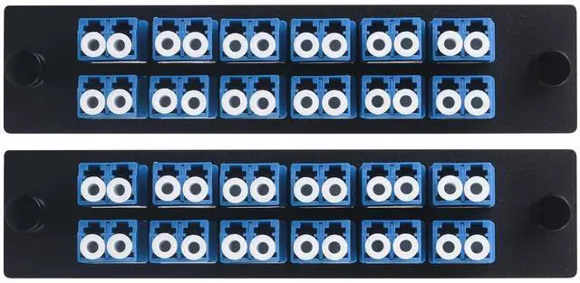 Main image of 2pc 24 Fibers Cores LC OS2/OS1 Compatible Fiber Patch Panel | with 12 Singlemode Duplex LC Adapters, Low Loss, Compatible for 1.25G/10GB OS1 OS2 Networks