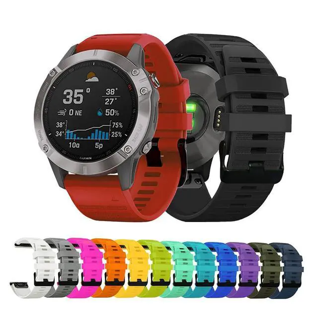 Alt view image 5 of 6 - Compatible with Garmin Fenix 8 47mm/E 47mm/7/7 Pro/6/6 Pro/5/5 Plus Band Silicone, 22mm Quick Fit Watch Band Sport Wristband Bracelet Replacement Band for Garmin Forerunner 965/955/945/935