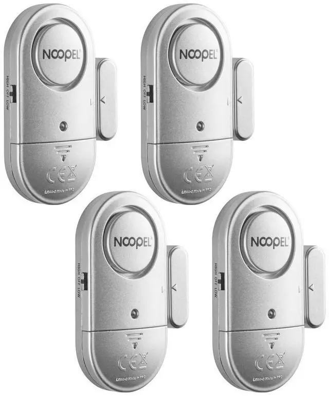 Main image of Door Alarms When Opened 4 Pack, New Version with Two Volume Levels, Window Alarm Sensors for Kids Safety Burglar Intruder Entry Alert, DIY Home Security, Battery Operated