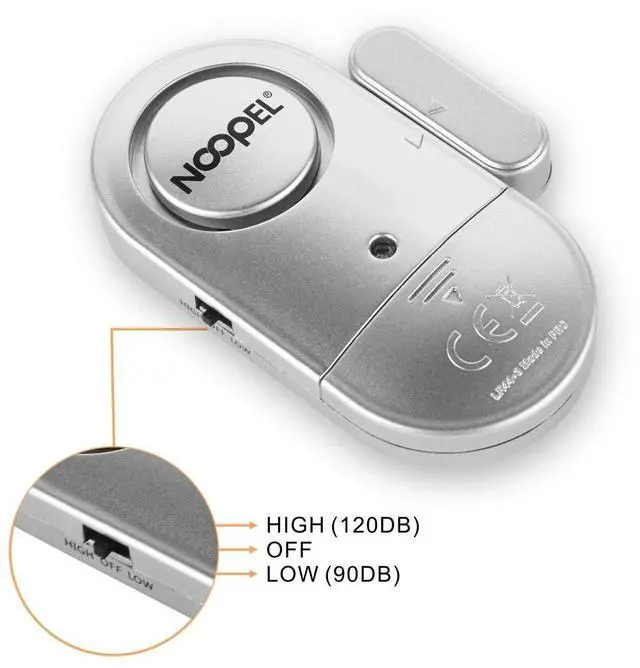 Alt view image 2 of 7 - Door Alarms When Opened 4 Pack, New Version with Two Volume Levels, Window Alarm Sensors for Kids Safety Burglar Intruder Entry Alert, DIY Home Security, Battery Operated