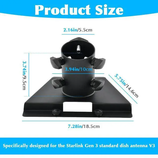 Alt view image 7 of 7 - Pipe Adapter for Starlink Gen 3,Pole Mount for Starlink,6 Holes-Starlink Mounting Kit for Starlink-Standard Dish V3,fits masts from 1.1-2.1in (28-54mm),Easy to Install