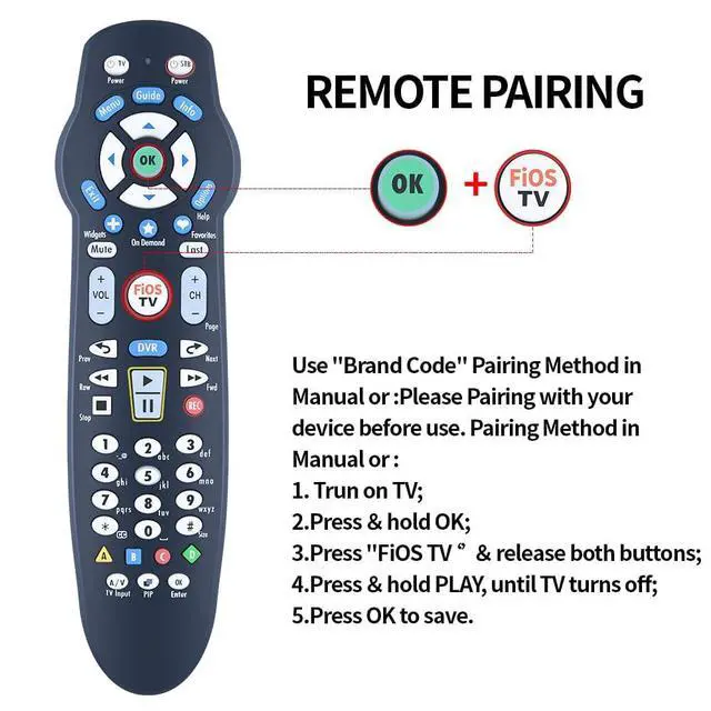 Alt view image 2 of 5 - Replacement Remote for Verizon Fios VZ P265v4 P265v5 RC TV STB | Compatible With Verizon FiOS Systems RC1445302/00B RC2655007/01B, Simple Programming, Stable Signal, Fast Response