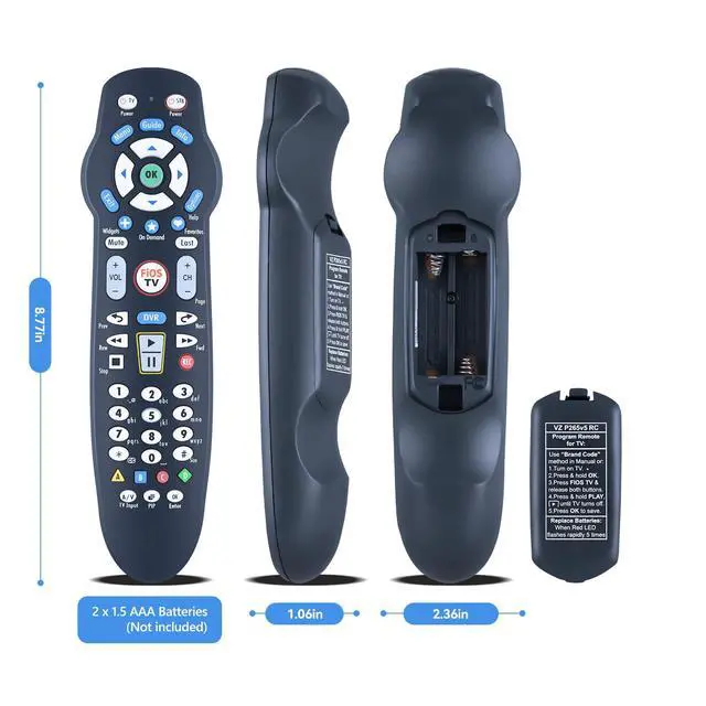 Alt view image 6 of 6 - Universal Replacement Compatible with Verizon Fios VZ P265v4 P265v5 RC TV STB Remote Control, for RC1445302/00B