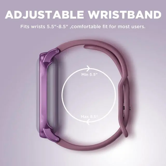 Alt view image 6 of 7 - Silicone Wristband Compatible with Plaud NotePin Voice Recorder,PC Case with Adjustable Wearable Strap for Plaud NotePin S (2025),Lightweight Replacement Strap Secure Fit Accessories (Purple)