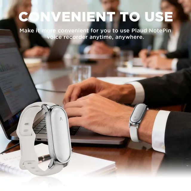 Alt view image 5 of 7 - Silicone Wristband Compatible with Plaud NotePin Voice Recorder,PC Case with Adjustable Wearable Strap for Plaud NotePin S (2025),Lightweight Replacement Strap Secure Fit Accessories (Starlight)