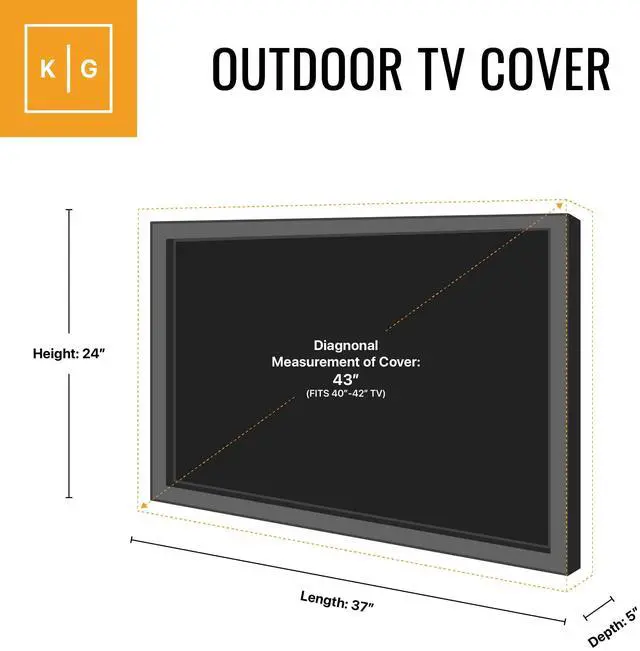 Alt view image 2 of 6 - Outdoor TV Cover - SAHARA Series - Universal Weatherproof Protector For 40 - 42 Inch TV - Fits Most Mounts & Brackets