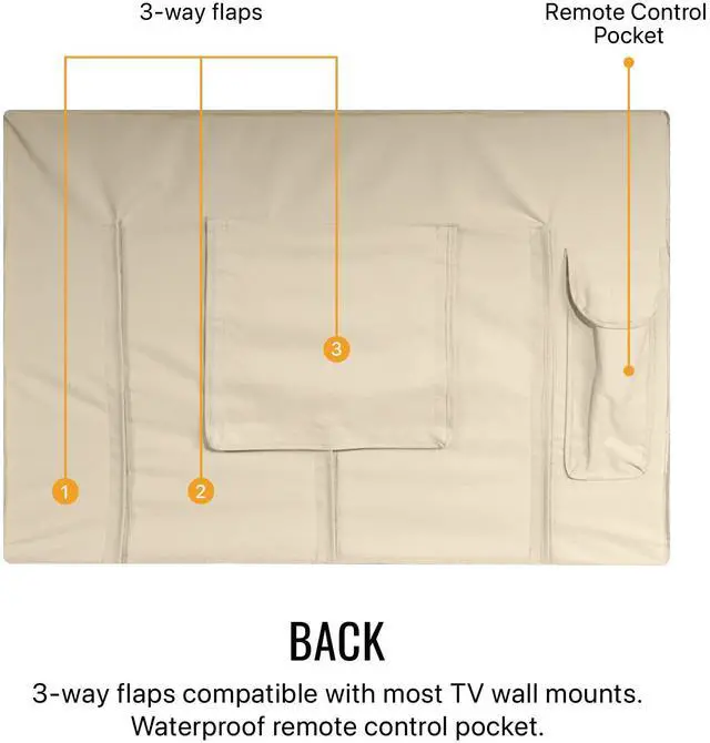 Alt view image 3 of 6 - Outdoor TV Cover - SAHARA Series - Universal Weatherproof Protector For 40 - 42 Inch TV - Fits Most Mounts & Brackets