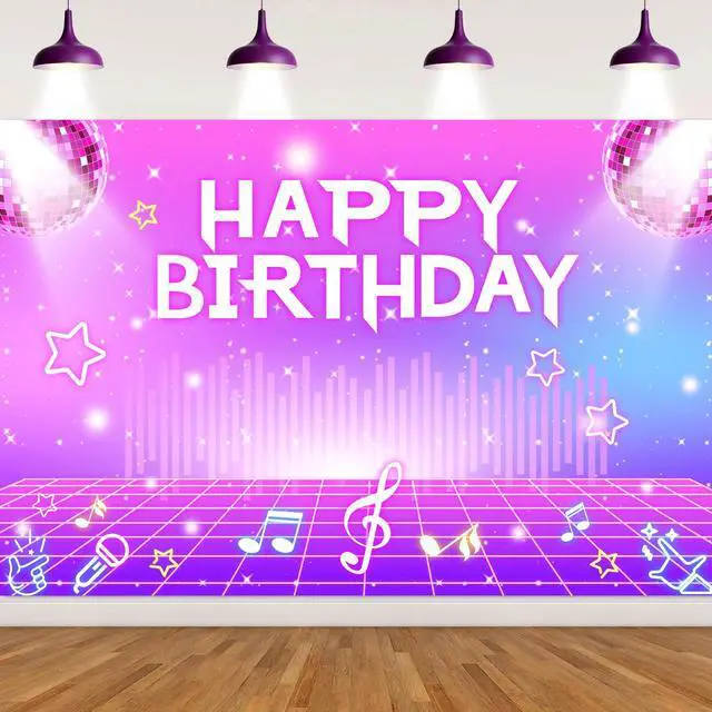 Main image of Kpop Hunters Birthday Party Decorations Backdrop Banner, Music Themed Singer Backdrop Photography Background for Birthday Party Favors Supplies- 3 x5ft