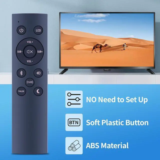 Alt view image 2 of 6 - New 1067744 Replacement Remote Control for Klipsch Soundbar R-4B II, RSB-11, BAR 40, RSB-14, R4B, Cinema 400 2.1 Sound Bar