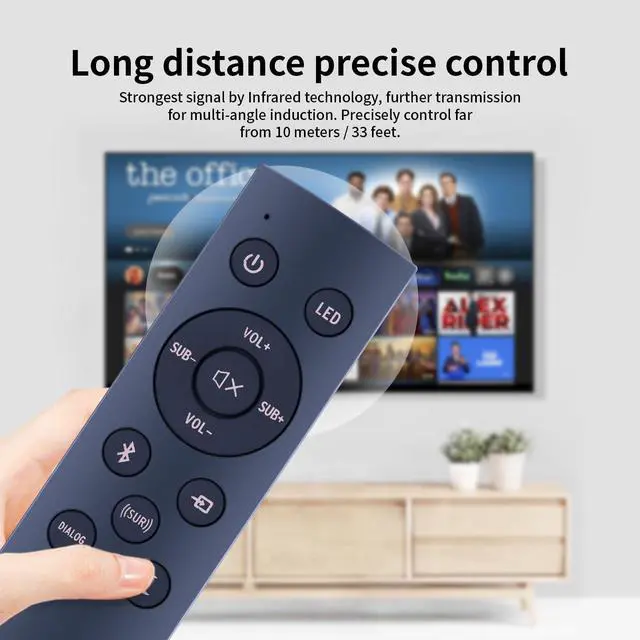 Alt view image 4 of 6 - New 1067744 Replacement Remote Control for Klipsch Soundbar R-4B II, RSB-11, BAR 40, RSB-14, R4B, Cinema 400 2.1 Sound Bar