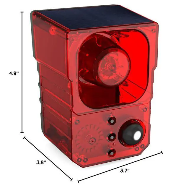 Alt view image 6 of 6 - Solar Motion Sensor Alarm Outdoor - Support Recording&±Volume, 129db Loud Noise Maker, Barking Dog&Gunshot Siren, Wide-Angle Sensing Motion Detector, with USB&Remote Controller, Detect Intruder