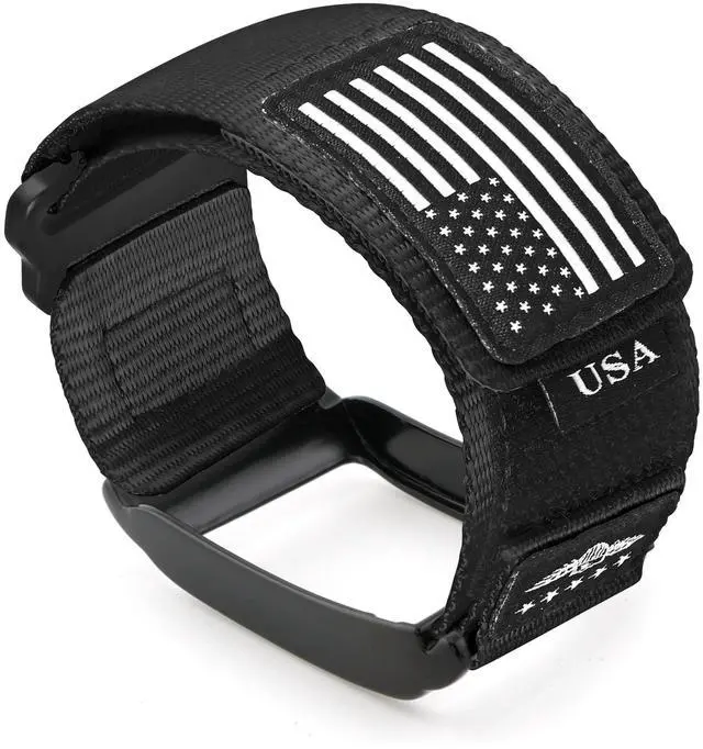 Main image of Rugged Nylon Sport Wristband with Alloy Bumper Compatible with Whoop 4.0, Sport Strap with Stars-Stripes Flag for Whoop 4.0 Band