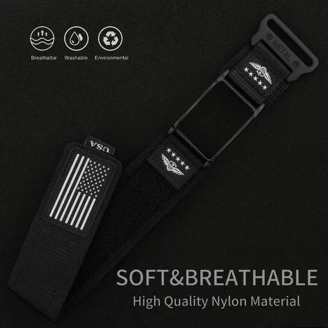 Alt view image 4 of 7 - Rugged Nylon Sport Wristband with Alloy Bumper Compatible with Whoop 4.0, Sport Strap with Stars-Stripes Flag for Whoop 4.0 Band