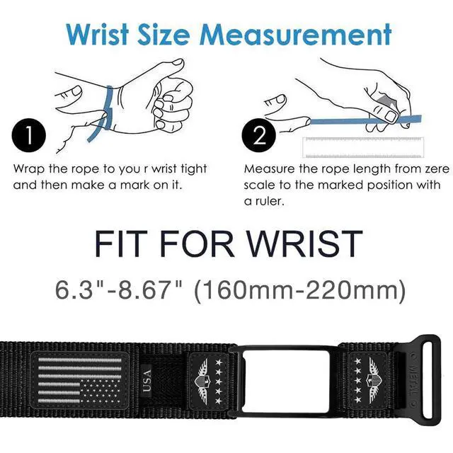 Alt view image 6 of 7 - Rugged Nylon Sport Wristband with Alloy Bumper Compatible with Whoop 4.0, Sport Strap with Stars-Stripes Flag for Whoop 4.0 Band