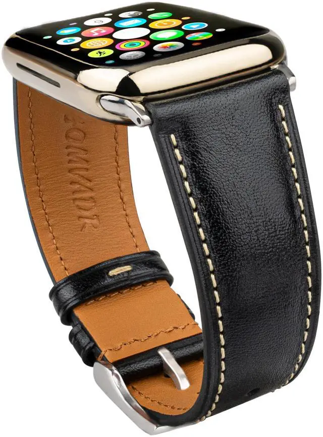 Main image of Leather Bands Compatible with Apple Watch Band 42mm 44mm 45mm 49mm Ultra, Replacement Band Leather Strap for Men iWatch Ultra 3/2/1 Series 9 8 7 6 5 4