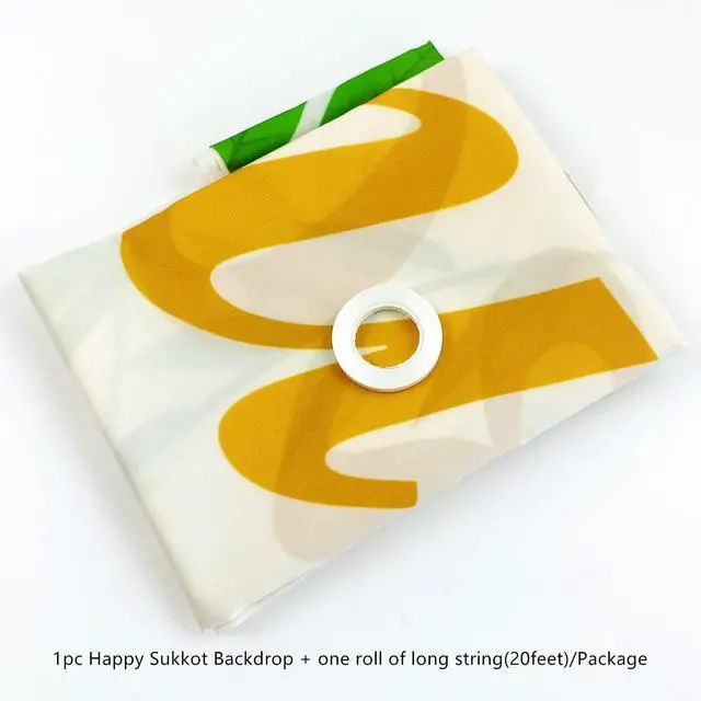 Alt view image 5 of 7 - Happy Sukkot Backdrop Banner with 70.8"X43.3", Happy Sukkah Backdrop Banner, Etrog Lulav Jewish Holiday Photography Background for Photo Booth Wedding Birthday Sukkot Party Decorations
