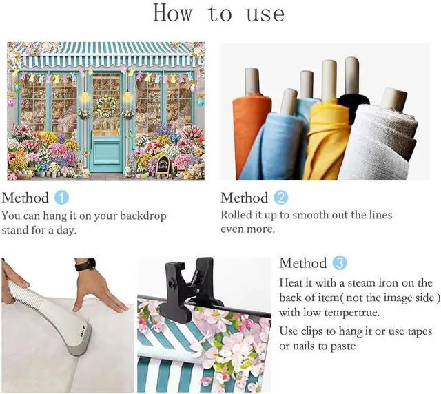 Alt view image 6 of 6 - Easter Bunny Shop Backdrop Spring Flowers Shop Happy Easter Day Photoshoot Background Colorful Tulips Floral Market Party Decoration Banner Booth Props (10x8FT(120x96 inch))