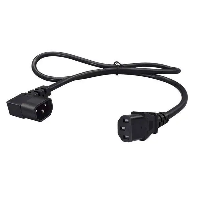 Alt view image 2 of 7 - 1M 90°Right Angle IEC C14 to C13 PDU Server Power Cord | PVC sheath, tidy wiring, fit narrow rack, for UPS monitor printer