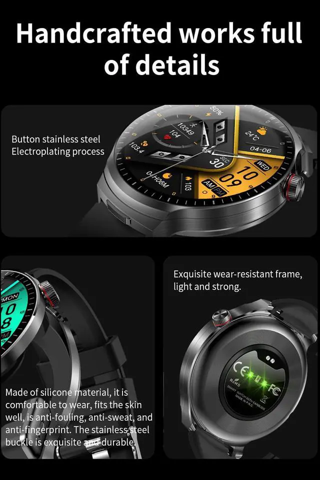 Alt view image 3 of 6 - Smart Watch with Earbuds, 2 in 1 Bluetooth Smart Watch, 1.85" HD IPS Screen Smartwatch for Men Women, Fitness Tracker Long Time Standby Men Women Sports Smartwatch