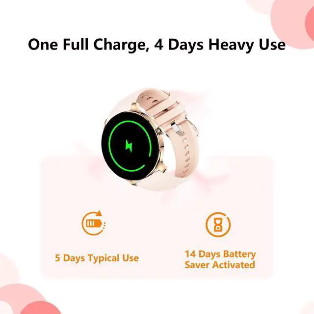 Alt view image 5 of 7 - 1.43 Women's Smart Watch, AMOLED Display, Work with Android/iPhone, Waterproof IP68, Long Battery Life, Fitness & Health Tracker, Heart Rate Monitor, Step Counter, Track Your Workout, Run and More