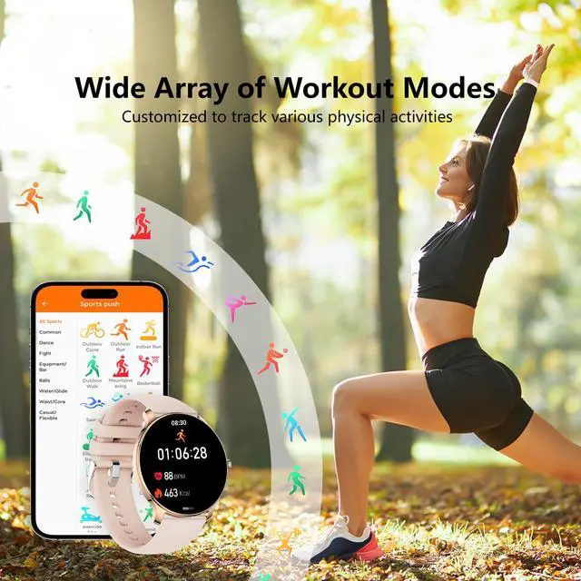 Alt view image 7 of 7 - 1.43 Women's Smart Watch, AMOLED Display, Work with Android/iPhone, Waterproof IP68, Long Battery Life, Fitness & Health Tracker, Heart Rate Monitor, Step Counter, Track Your Workout, Run and More