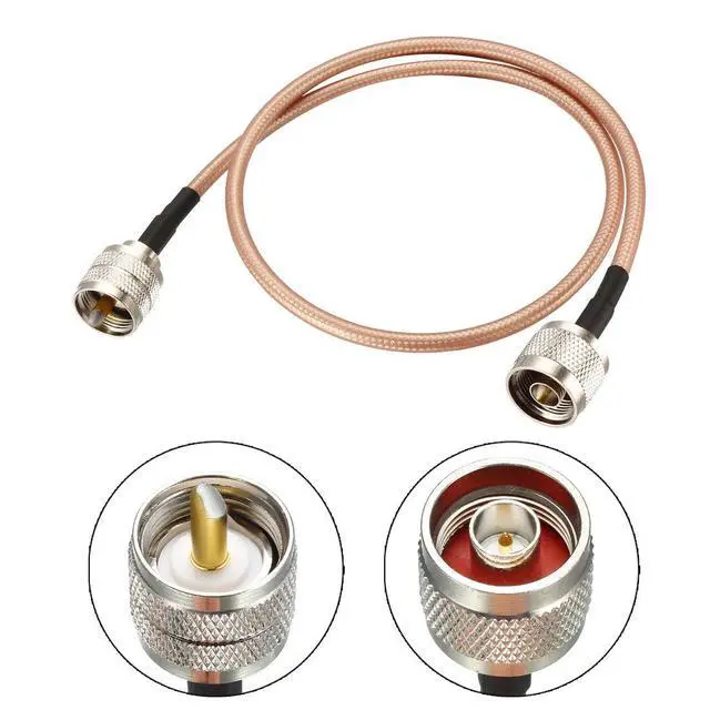 Alt view image 2 of 4 - UHF (PL259) Male to N-Type Male Antenna Cable RG400 Coax Cable 0.46M/1.5Ft Without Notch