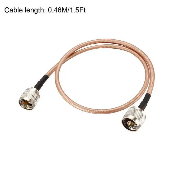 Alt view image 4 of 4 - UHF (PL259) Male to N-Type Male Antenna Cable RG400 Coax Cable 0.46M/1.5Ft Without Notch