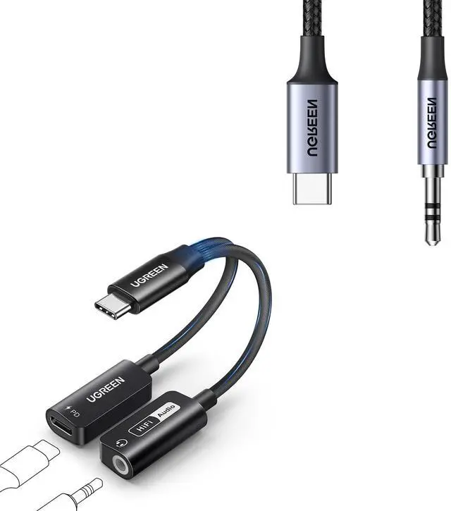 Main image of Magnetic USB C to 3.5mm Audio Adapter and Charger 2 in 1 Hi-Res 32bit/384kHz Bundle with Aux to USB C Type C to 3.5mm Audio Adapter Hi-Fi Stereo Cord Headphone Male Car Auxiliary Cable