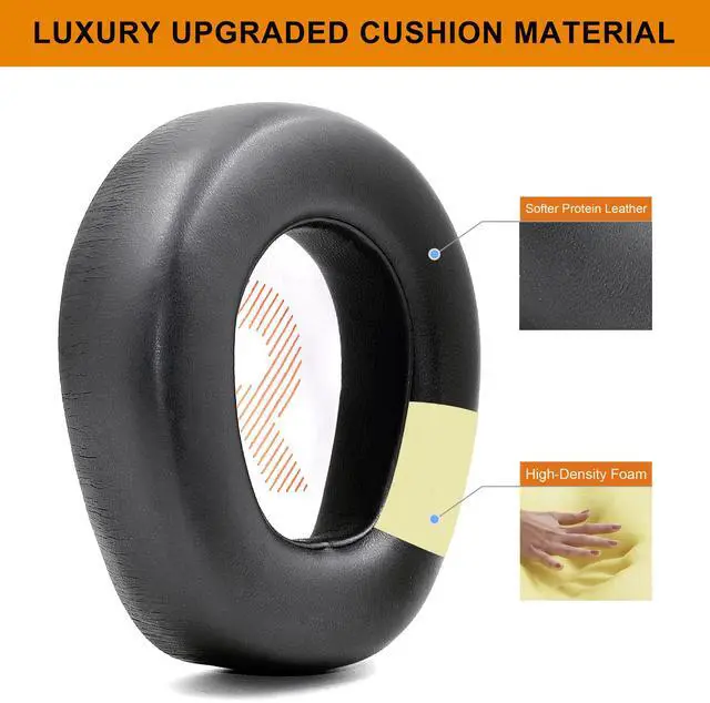 Alt view image 4 of 7 - Protein Leather Earpads for JBL Quantum ONE Headphone | Replacement Ear Pads for Quantum ONE/Q ONE / Q1 Softer Leather,High-Density Noise Cancelling Foam