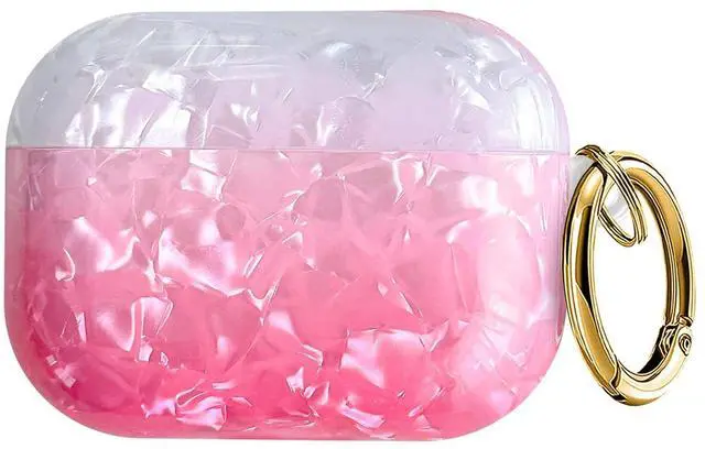Main image of Compatible with AirPods Pro 3 (2025) Case Soft TPU with Cute Golden Keychain Cover Leopard Paint Case for Girls Women for Airpod Pro 3 - Gradient Pink
