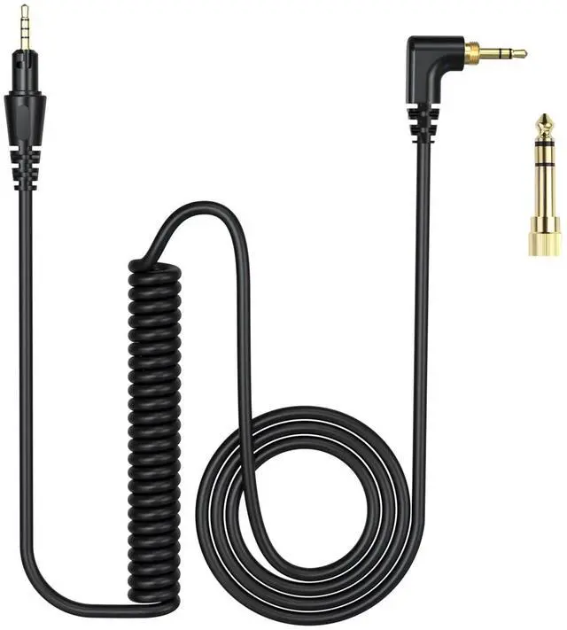 Main image of Replacement Audio Cable Compatible with Pioneer HDJ-X5 HDJ-X7 HDJ-S7 HDJ-CUE1 Headphones, Extendable Spring Coiled Cord with 3.5mm Stereo Plug & 6.3mm Adapter