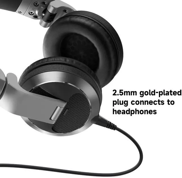 Alt view image 3 of 7 - Replacement Audio Cable Compatible with Pioneer HDJ-X5 HDJ-X7 HDJ-S7 HDJ-CUE1 Headphones, Extendable Spring Coiled Cord with 3.5mm Stereo Plug & 6.3mm Adapter