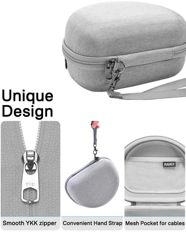 Alt view image 4 of 6 - Hard Storage Case Compatible with Skullcandy Crusher Over-Ear Headphones, for TOZO HT3 Headphones and More Foldable Headset, Travel Carrying Bag. (Case Only)-Gray