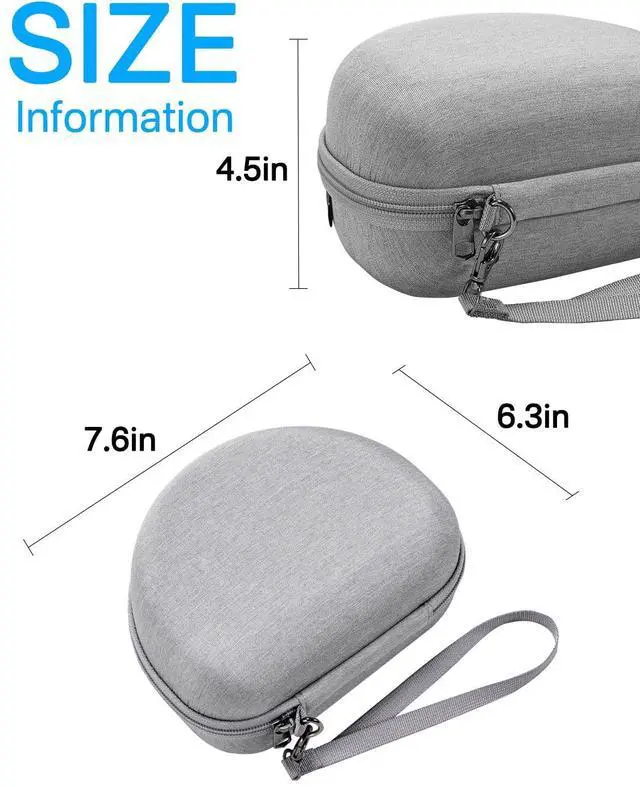 Alt view image 5 of 6 - Hard Storage Case Compatible with Skullcandy Crusher Over-Ear Headphones, for TOZO HT3 Headphones and More Foldable Headset, Travel Carrying Bag. (Case Only)-Gray