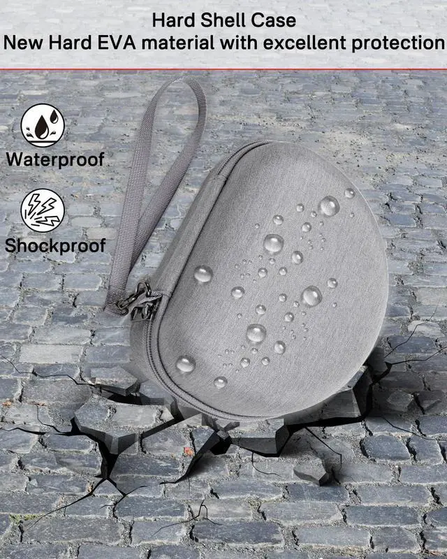 Alt view image 6 of 6 - Hard Storage Case Compatible with Skullcandy Crusher Over-Ear Headphones, for TOZO HT3 Headphones and More Foldable Headset, Travel Carrying Bag. (Case Only)-Gray