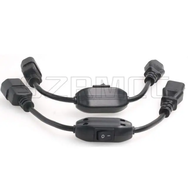 Alt view image 6 of 6 - Power Cord Cable IEC 320 C14 to C13 PDU UPS Power Extension Cable with On Off Switch 10A (2pcs)