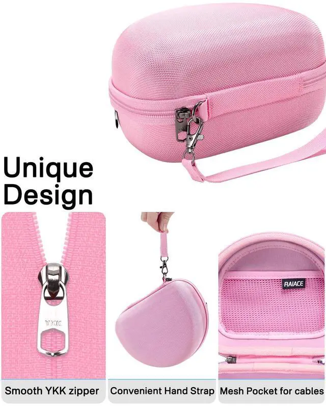 Alt view image 3 of 6 - Hard Storage Case Compatible with Skullcandy Crusher Over-Ear Headphones, for TOZO HT3 Headphones and More Foldable Headset, Travel Carrying Bag. (Case Only)-Pink