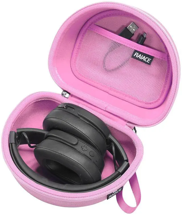 Main image of Hard Storage Case Compatible with Skullcandy Crusher Over-Ear Headphones, for TOZO HT3 Headphones and More Foldable Headset, Travel Carrying Bag. (Case Only)-Pink