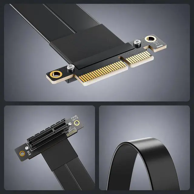 Alt view image 6 of 7 - PCIe 3.0 x4 Extension Cable, Male Straight to Female 90° Right-Angle for GPU/SSD/Server, Model P322MF1515, 15cm/0.49ft