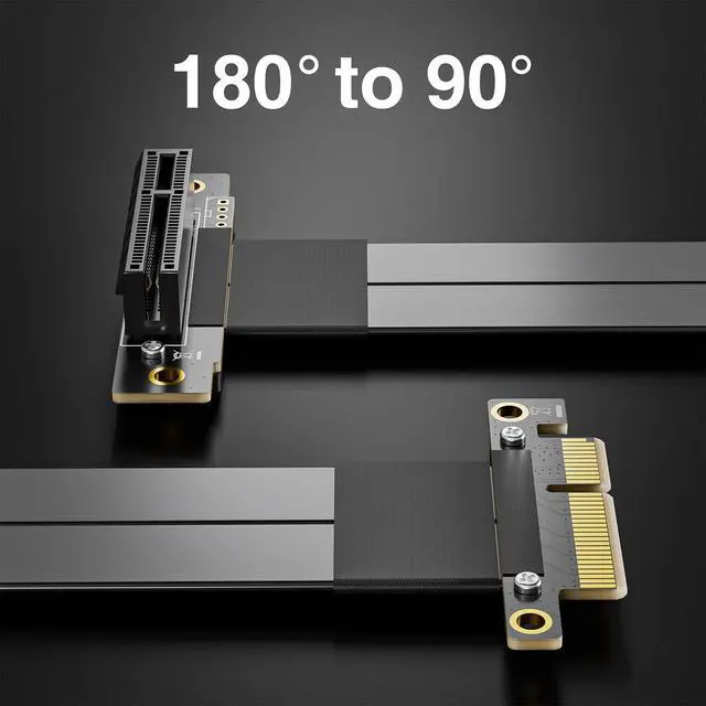 Alt view image 7 of 7 - PCIe 3.0 x4 Extension Cable, Male Straight to Female 90° Right-Angle for GPU/SSD/Server, Model P322MF1515, 15cm/0.49ft