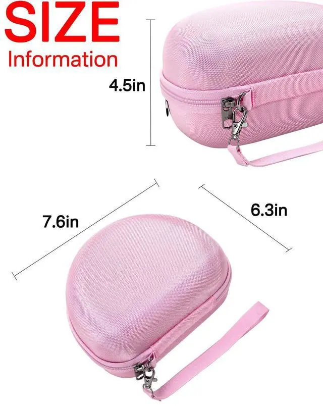 Alt view image 5 of 6 - Hard Storage Case Compatible with Skullcandy Crusher Over-Ear Headphones, for TOZO HT3 Headphones and More Foldable Headset, Travel Carrying Bag. (Case Only)-Pink