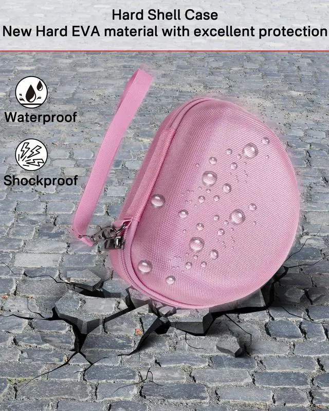 Alt view image 6 of 6 - Hard Storage Case Compatible with Skullcandy Crusher Over-Ear Headphones, for TOZO HT3 Headphones and More Foldable Headset, Travel Carrying Bag. (Case Only)-Pink