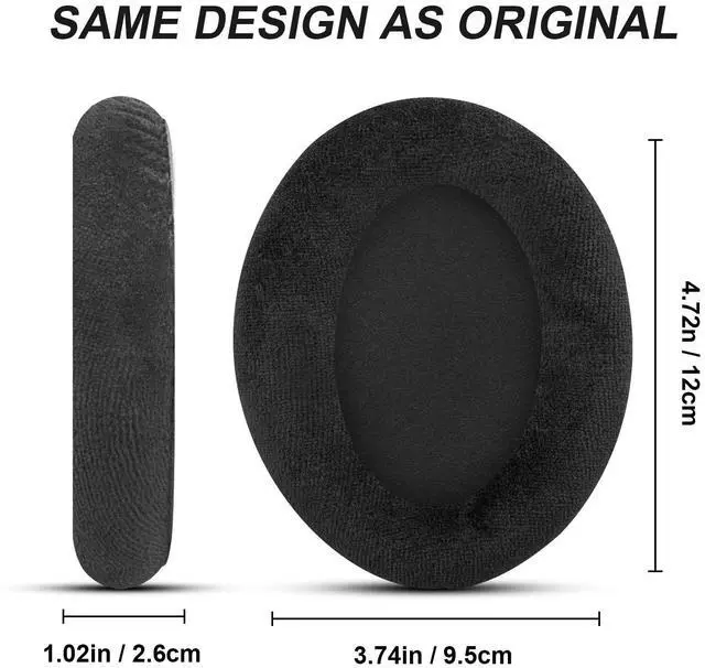 Alt view image 3 of 6 - Replacement Earpads for Sennheiser HD650, HD6XX (Massdrop), HD600 - Black | Also for HD660S, HD660S2, HD580, HD58X (Massdrop), HD565, HD545, HD535 Headphones, Ear Pads Cushions with High-Density Foam