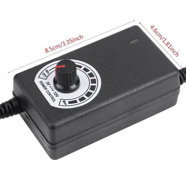 Alt view image 2 of 5 - AC to DC Adapter Converter 3-12V 2A Adjustable Power Supply Motor Speed Controller with US Plug