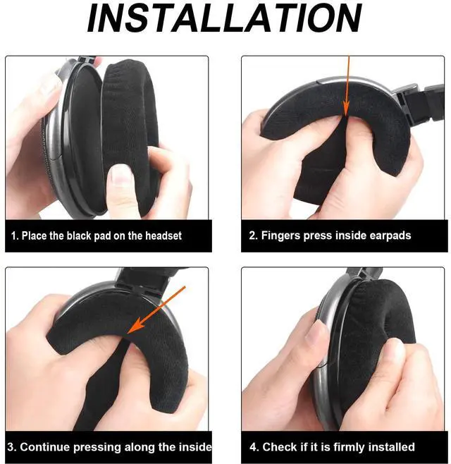 Alt view image 5 of 6 - Replacement Earpads for Sennheiser HD650, HD6XX (Massdrop), HD600 - Black | Also for HD660S, HD660S2, HD580, HD58X (Massdrop), HD565, HD545, HD535 Headphones, Ear Pads Cushions with High-Density Foam