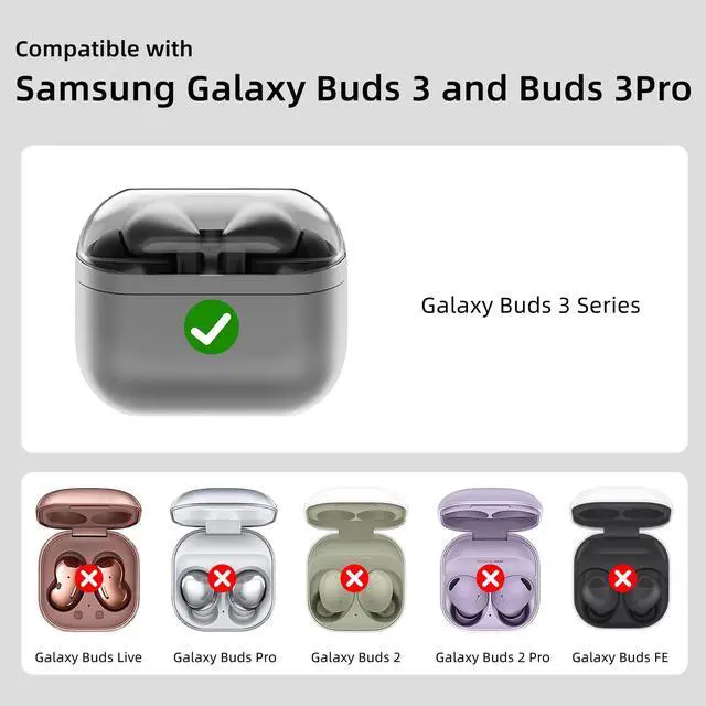 Alt view image 2 of 7 - for Samsung Galaxy Buds 3 FE / 3/3 Pro Case, Glow in the Dark | with Cleaner kit & Cute Panda Keychain, Soft Silicone Christmas Skull Cover for Buds Pro 3 Case for Women Men