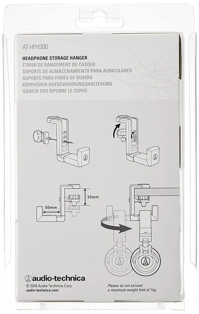 Alt view image 4 of 5 - AT-HPH300 Headphone Hanger Accessory