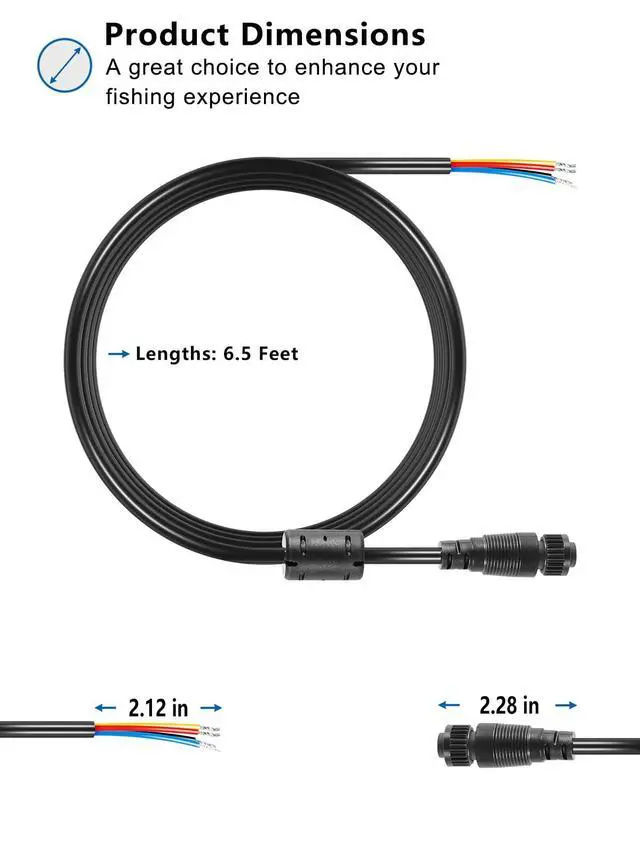 Alt view image 7 of 7 - Replacement for Simrad Navico 4-Pin Power Cable for NSS EVO1, 2, 3, NSE LSS1 BSM GO & More Replacement