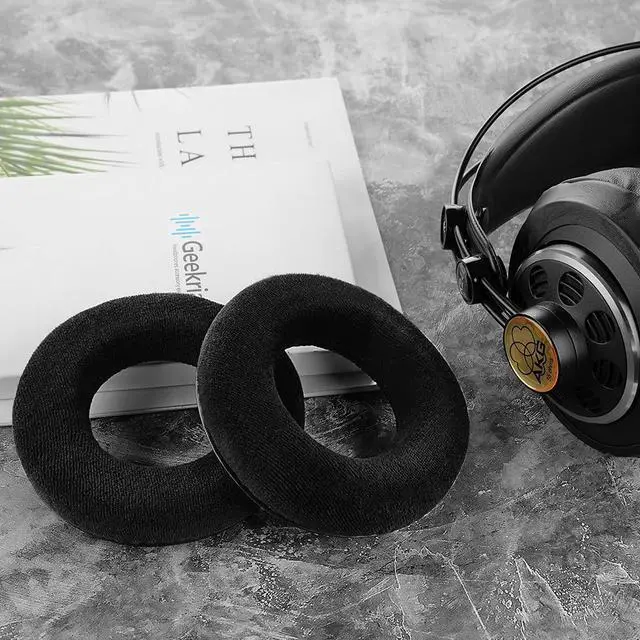 Alt view image 4 of 6 - Comfort Velour Replacement Ear Pads for AKG K240/ K240S/ K240MKII/ K241/ K270/ K271/ K271S/ K272/ K52/ K72/ K92/ K242/ K340/ K550/ K551 Headphones, with Video Guide (Black)